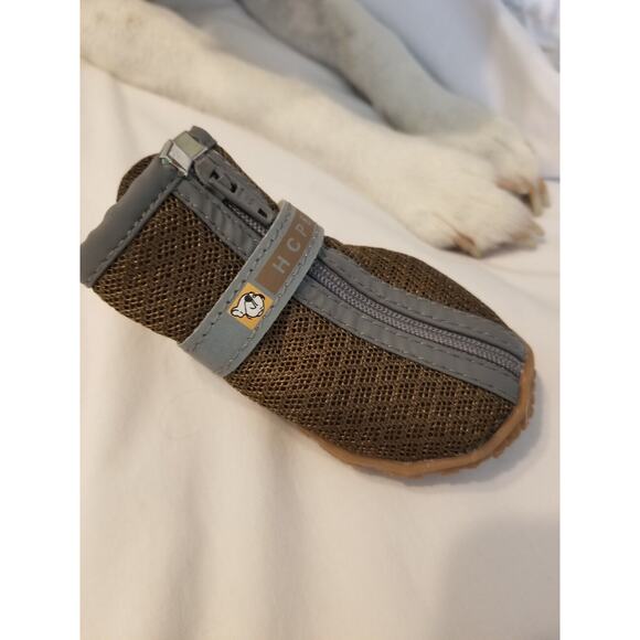 HCpet Small Dog Boots #5 Strap & Zip-Close Brown Mesh.Rubber Soles NEW 22-27.6# - Picture 5 of 10